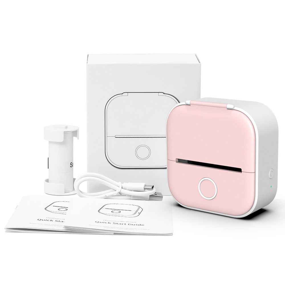 Phomemo T02 Inkeless Bluetooth Thermal Sticker Printer with 1 Roll Paper Pink