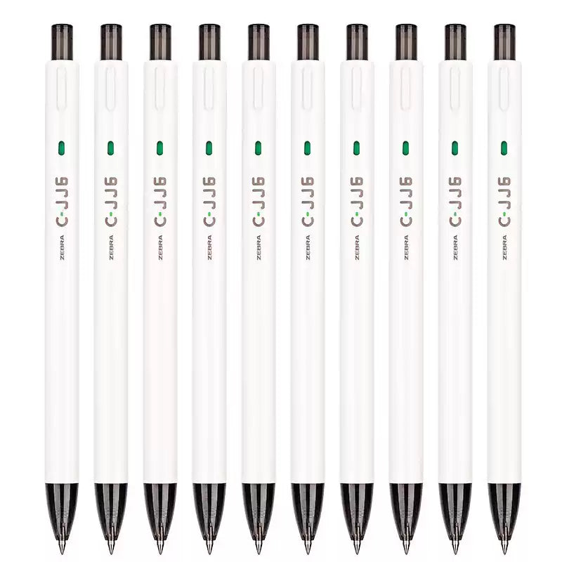 Zebra C-JJ6 Click Gel Pen Set - 0.5mm Black/Red/Blue Ink (10-Pack) Black