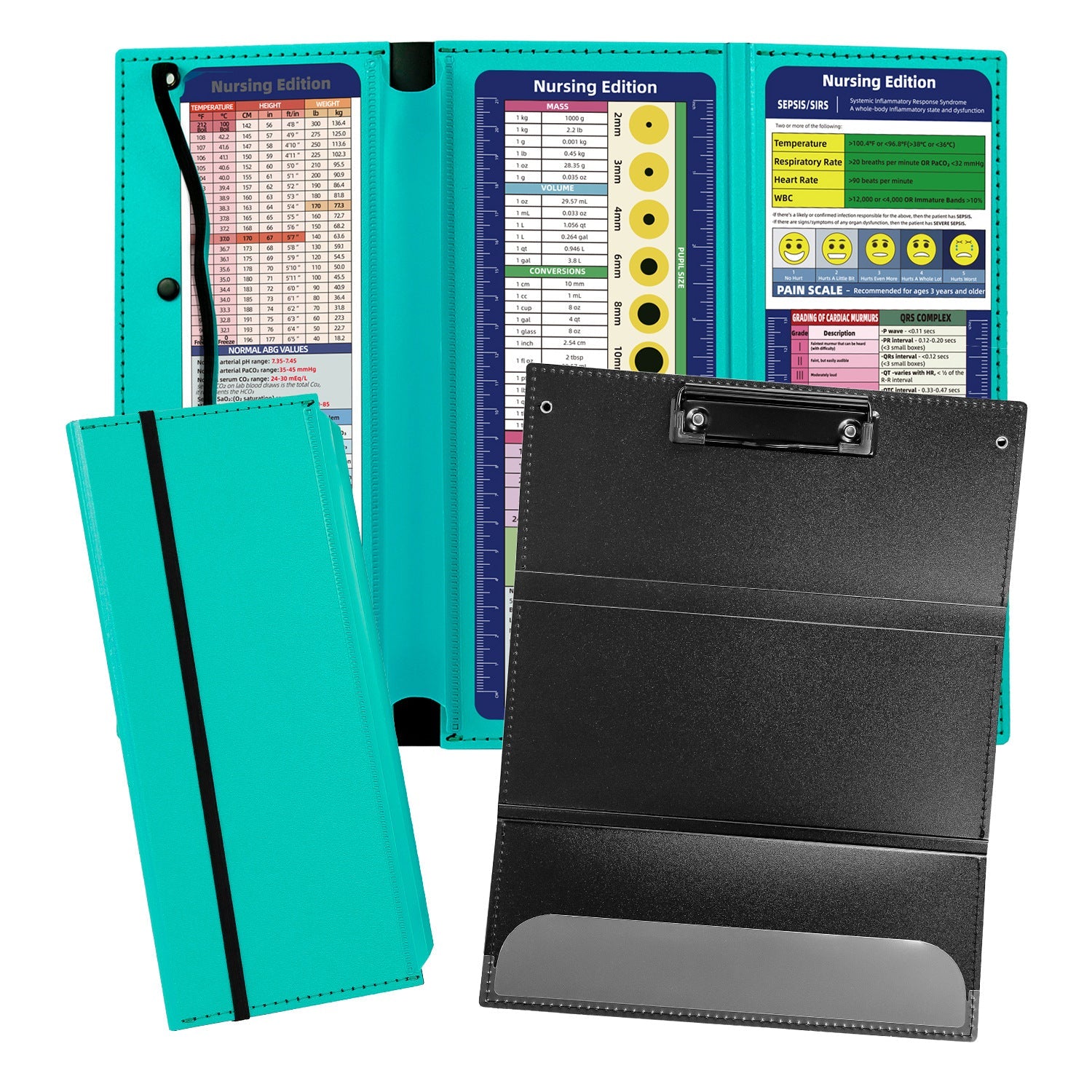Nursing Foldable Plastic Clipboard 3 Layers with Medical Edition Sheets
