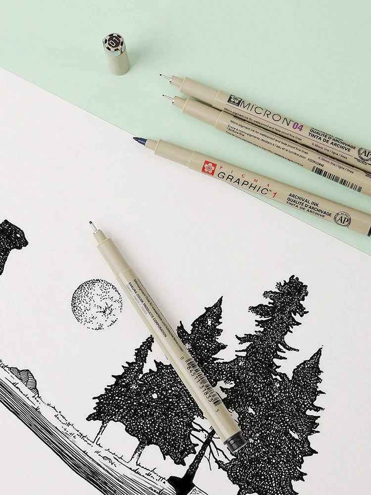 Sakura Pigma Micron Pen - Size 02 - 0.3 mm - Black (3 Pack)