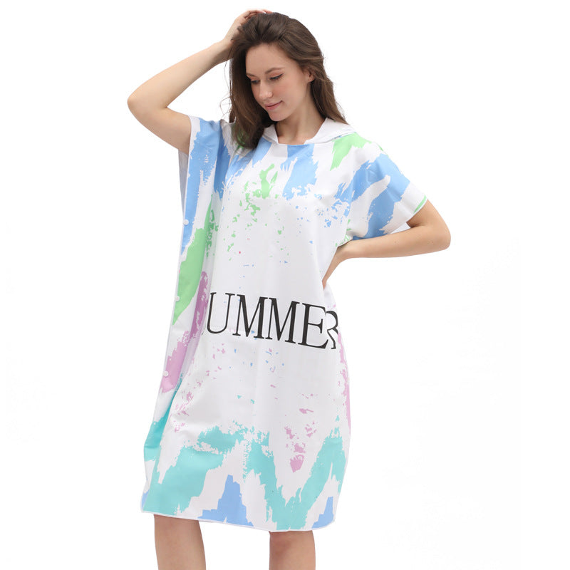 Women's Quick-Dry Wearable Beach Towel Poncho – 80 x 135cm