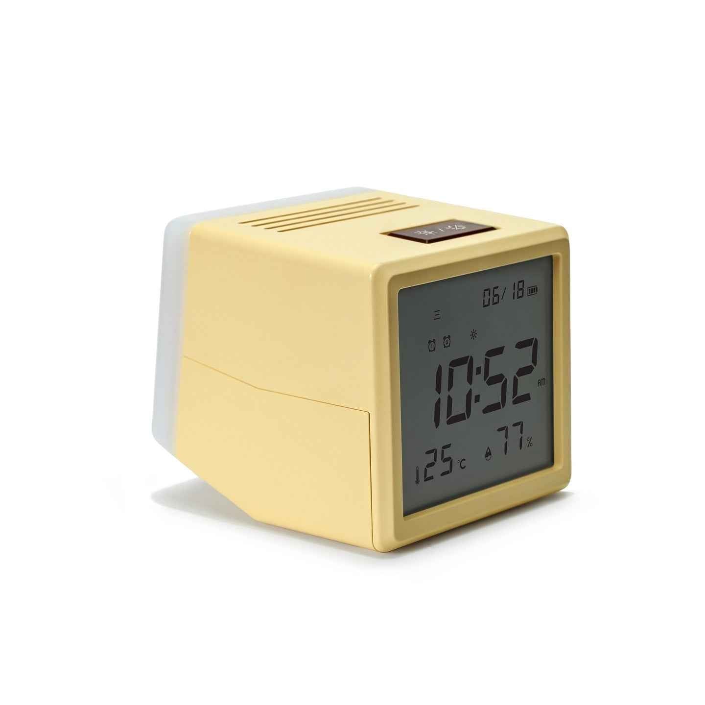 HBK Seesaw Alarm Clock with LED Night Light 3000K Khaki