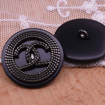 18/23/25mm Gun Black resin-metal shank buttons, round design with metal loop shank