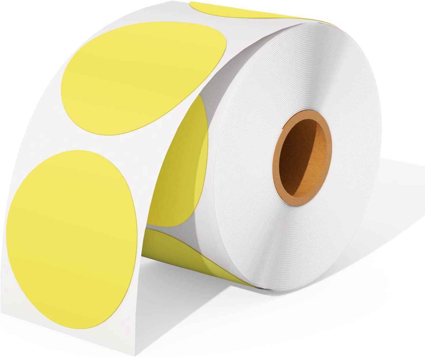 500pcs 2 inch Circle Color Direct Thermal Stickers Shipping Labels Yellow