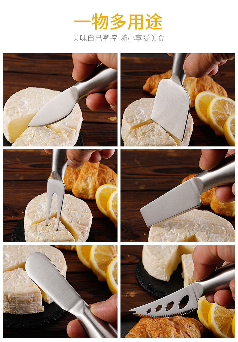 Stainless Steel Cheese Knife Set | 6-Piece Hollow Handle Knife, Fork & Spreader Kit