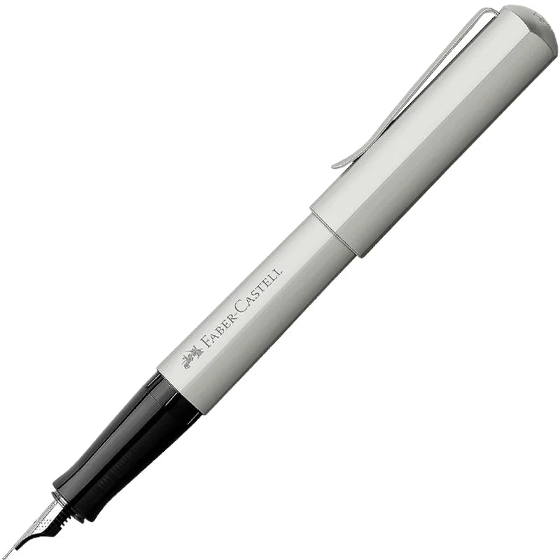 Faber Castell HEXO Fountain Pen, Blue/Black/Bronze/Silver White Silver White