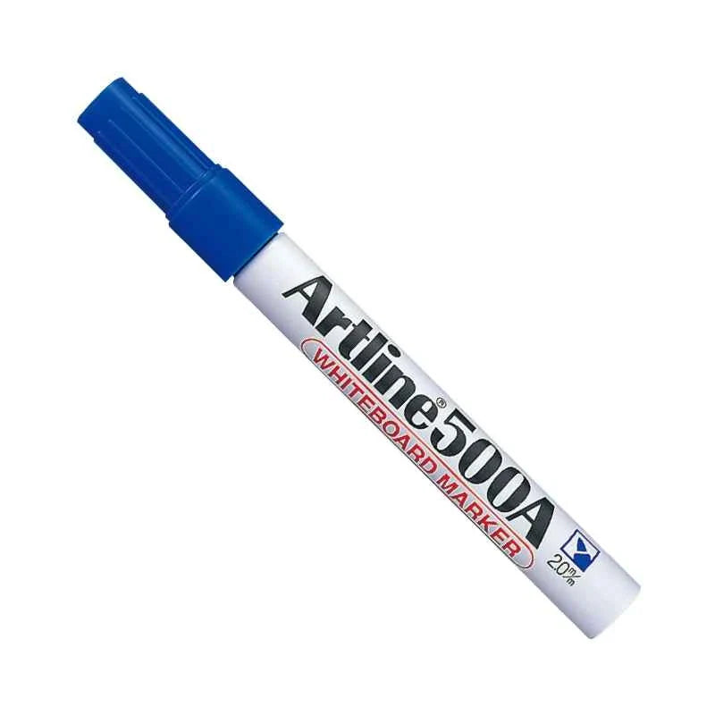 Artline 500A Whiteboard Markers | 2.0mm Bullet Tip | Low Odor 3 Pack 3 Blue