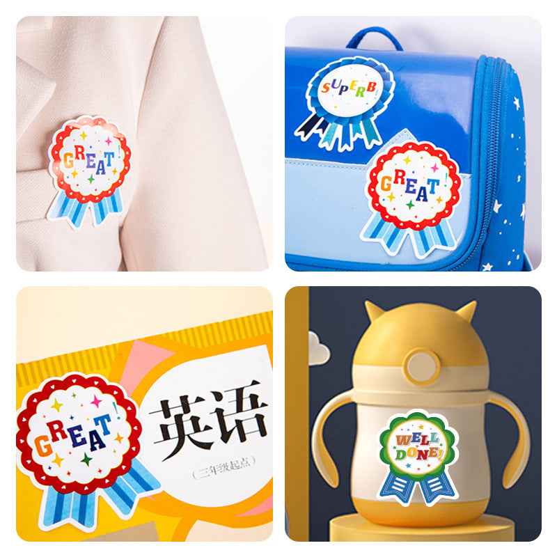 300pcs Great Good Job Reward Stickers Badge Designs 2.2 x 2.7 Inch