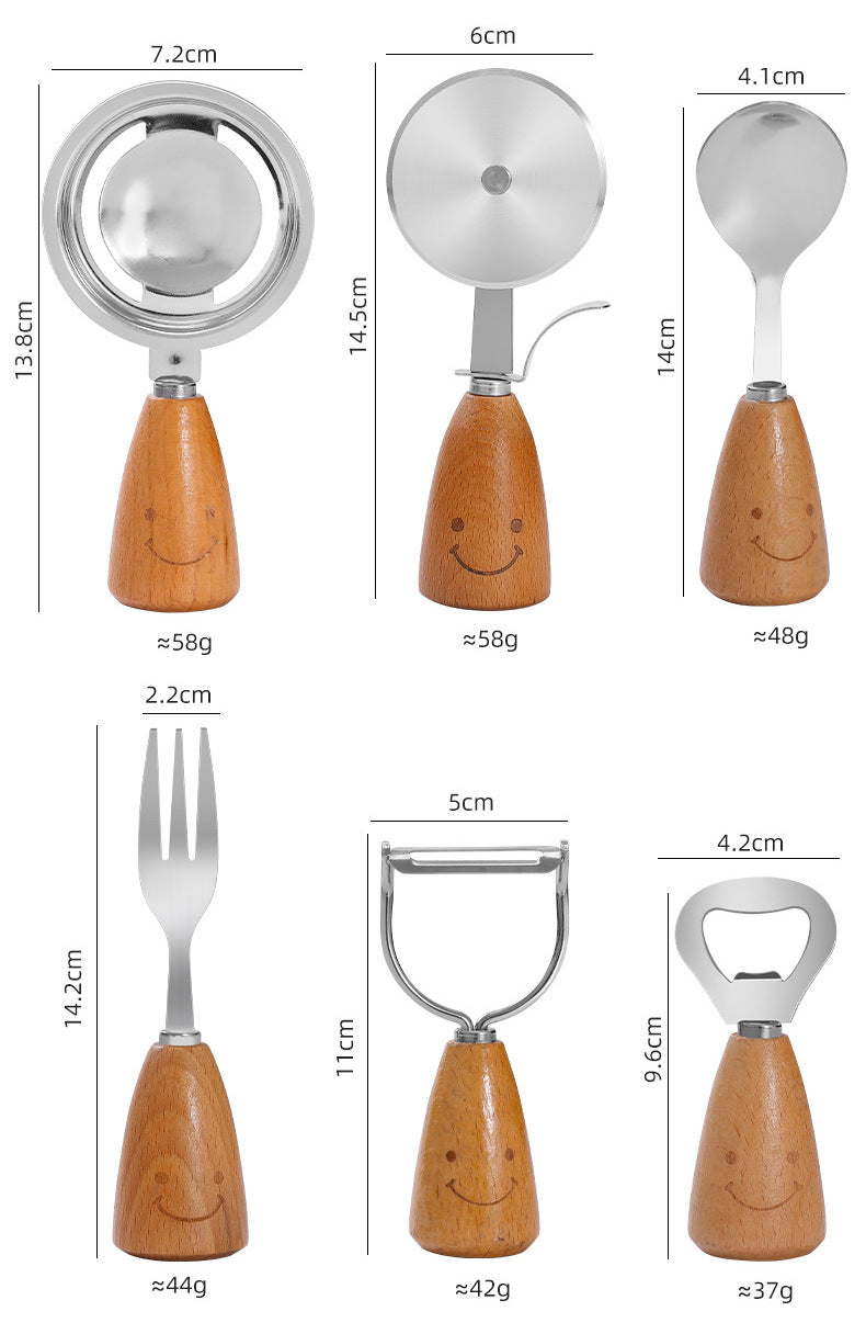 12-Piece Kitchen & Baking Tool Set – Stainless Steel with Wooden Handles