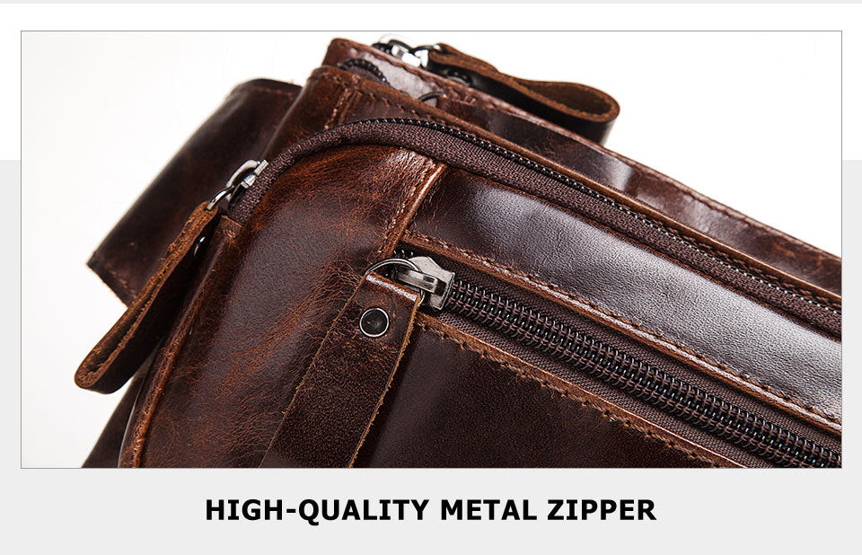 Men's Genuine Leather Waist Bag Packs
