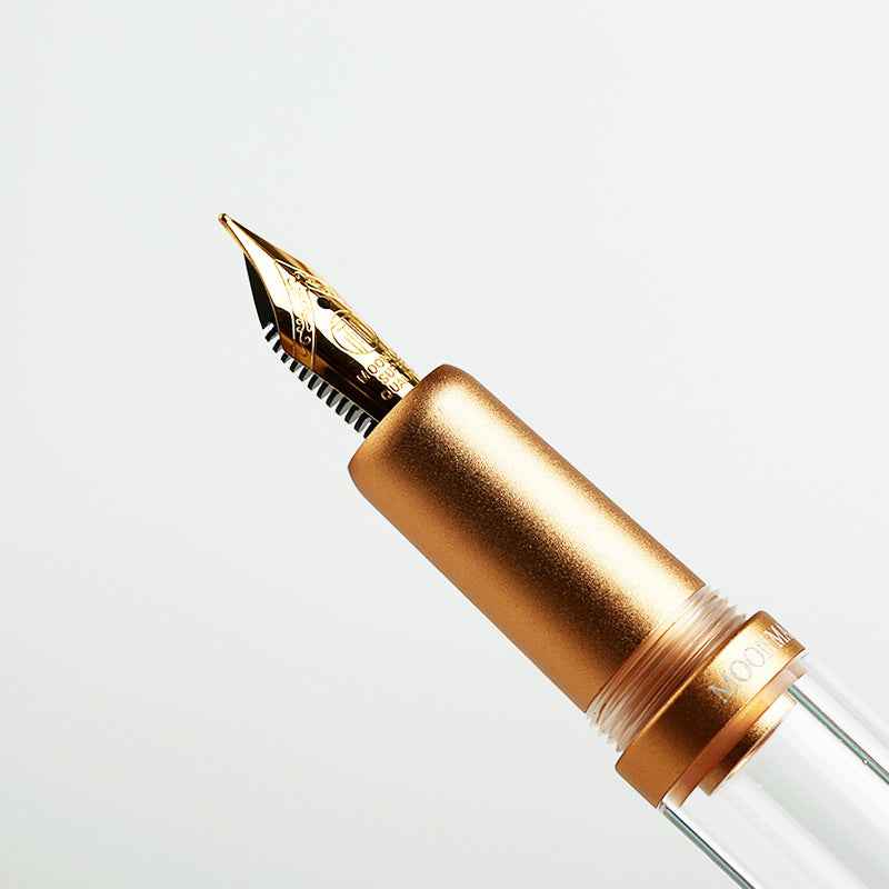 MAJOHN M2 Plus Metallic Transparent Eye Dropper Filling Fountain Pen Gold