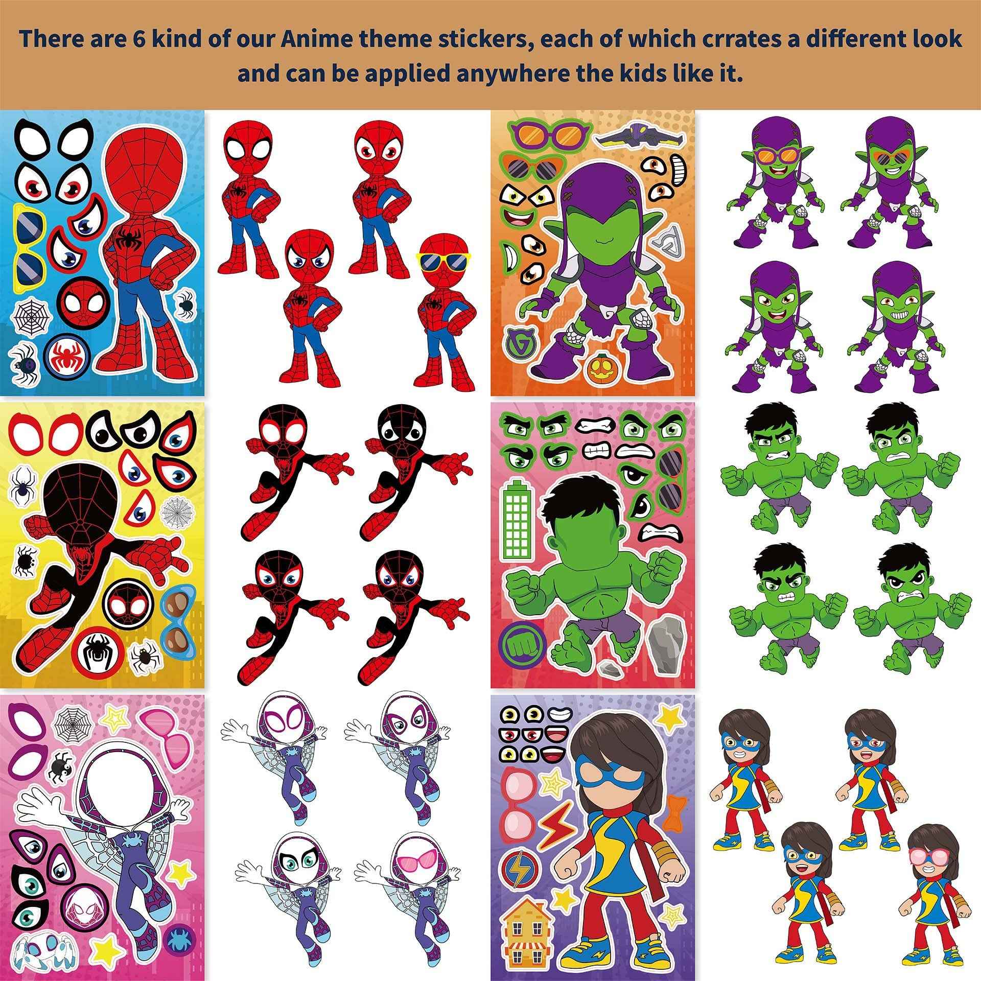 24 Sheets Spidey & Friends Stickers for Kids