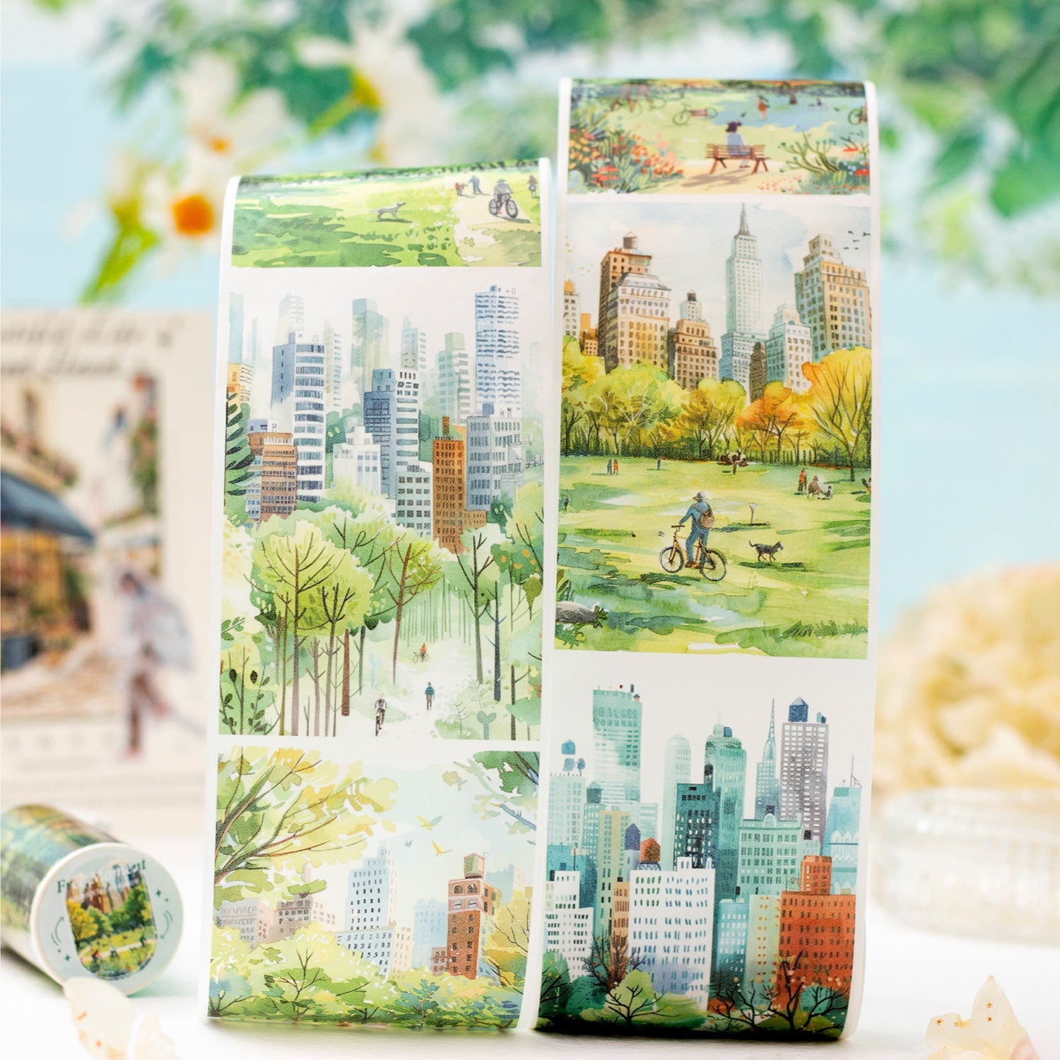 6-Roll Washi Tape Set – Scenic Landscape Decor 80mm x 2m