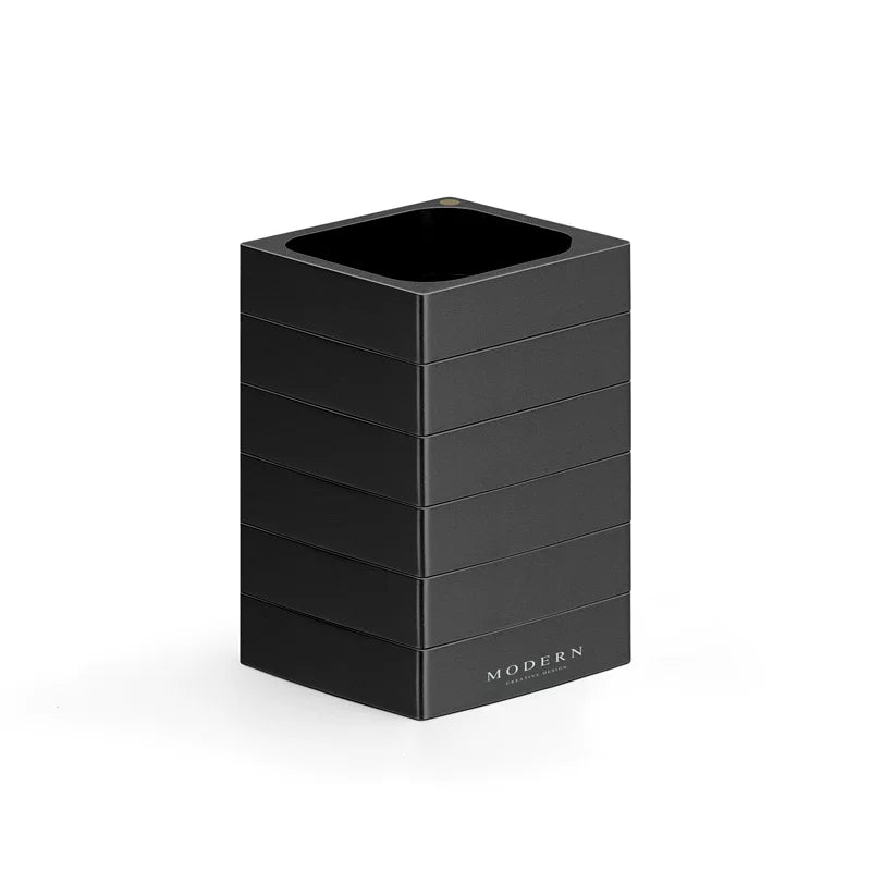 Modern Rectangular Aluminum Multi‑Purpose Pen Holder