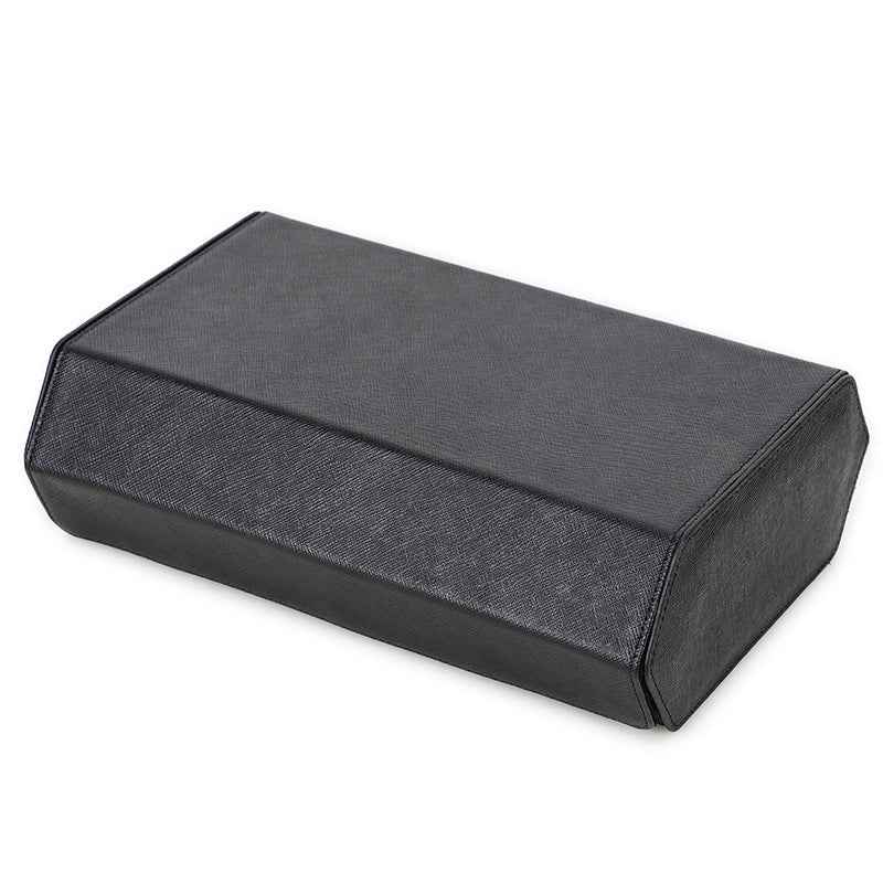 Genuine Leather Hexagon 8-Watches Roll Case Black