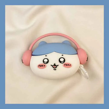 Cartoon Headphone-Wearing Usagi AirPods Case A