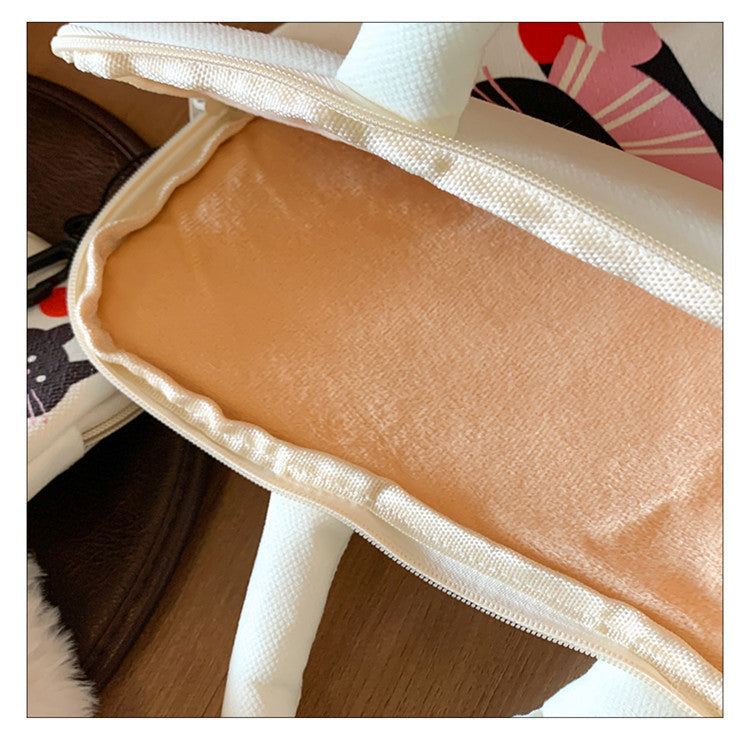White Cat Laptop Sleeve 11-14 inch Bag + Pouch 2-Piece Set