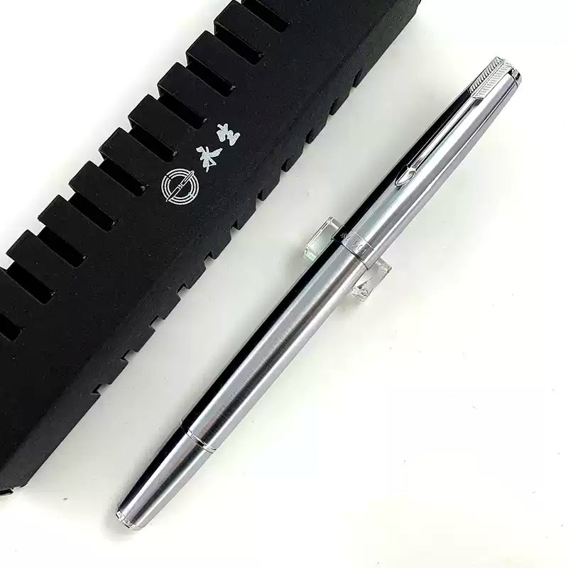 Wing Sung 601 Steel Fountain Pen Silver Clip