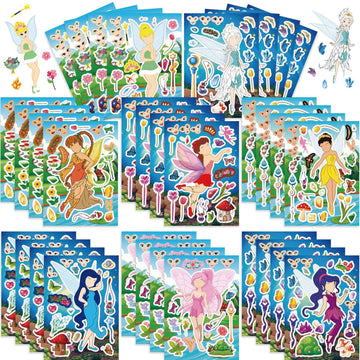 Make a Face Tinker Bell Cartton Stickers for Kids 24 Sheets