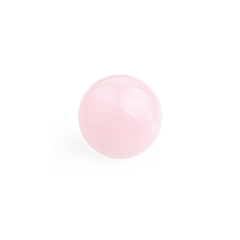 Light pink acrylic mushroom button with shank, round translucent cap