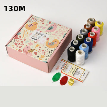 402 Colorful Polyester Hand Sewing Thread Set – 12 Colors, 130m Per Spool