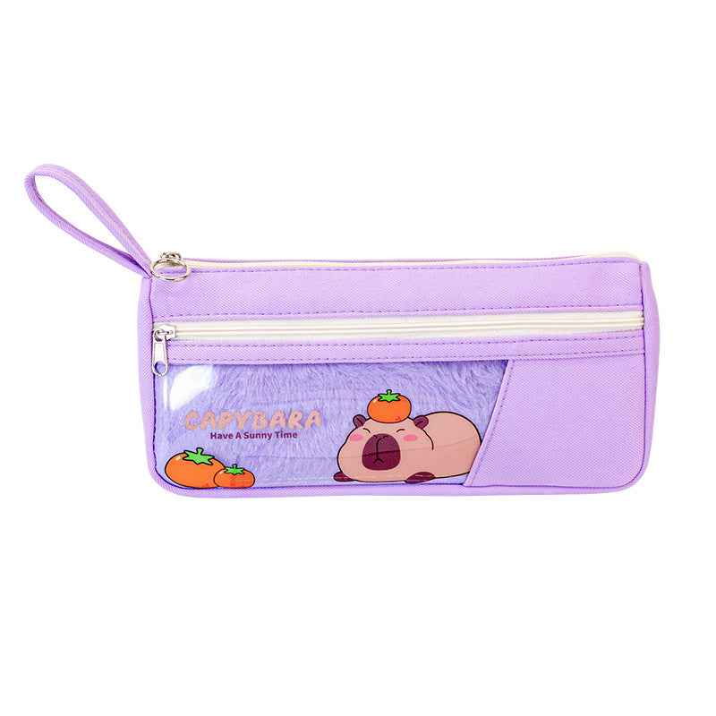 Capybara Clear Multi-Function Pencil Case Student Pen Bag Organizer