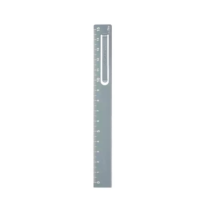 Kutsuwa Hasarula Aluminum Ruler - 15cm with Paper Clip and Cut