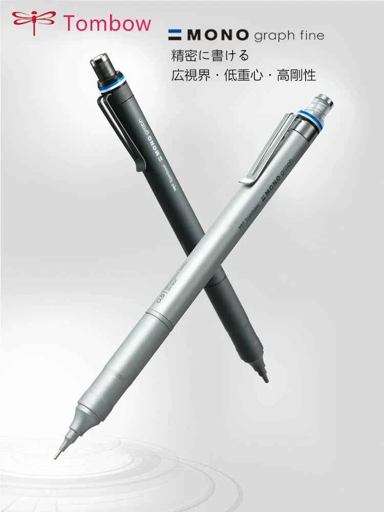 Tombow MONO Graph Fine Mechanical Pencil - 0.5 mm - Silver/Black