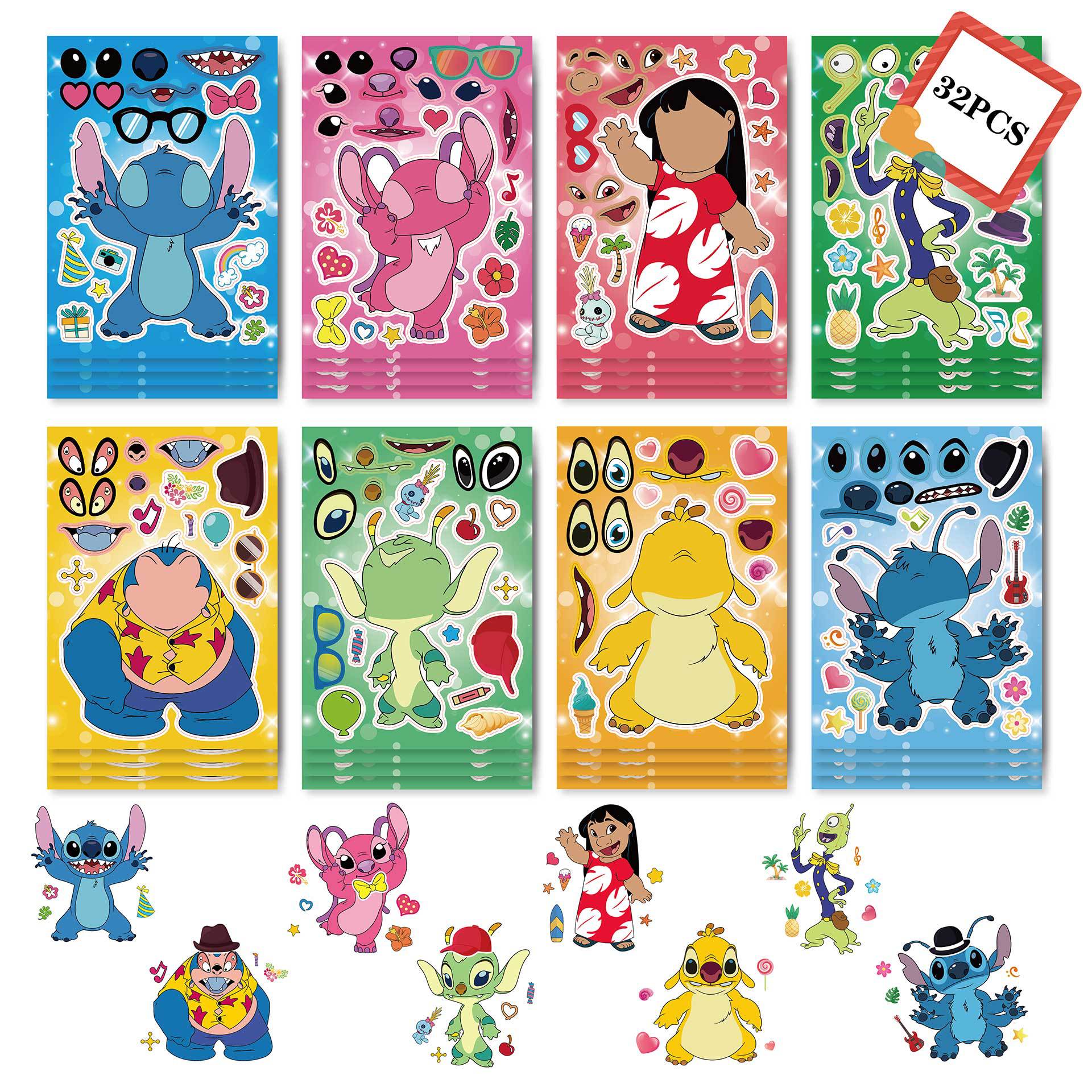 Make a Face Lilo & Stitch Stickers for Kids 32 Sheets