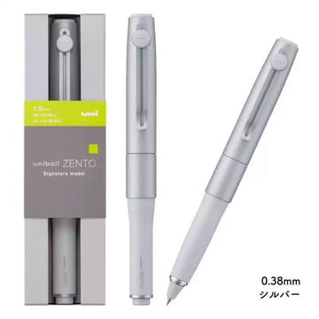 Uni-ball ZENTO Signature Semi-Metal Gel Pen | Black Ink | 0.38 / 0.5 / 0.7mm Silver 0.38mm