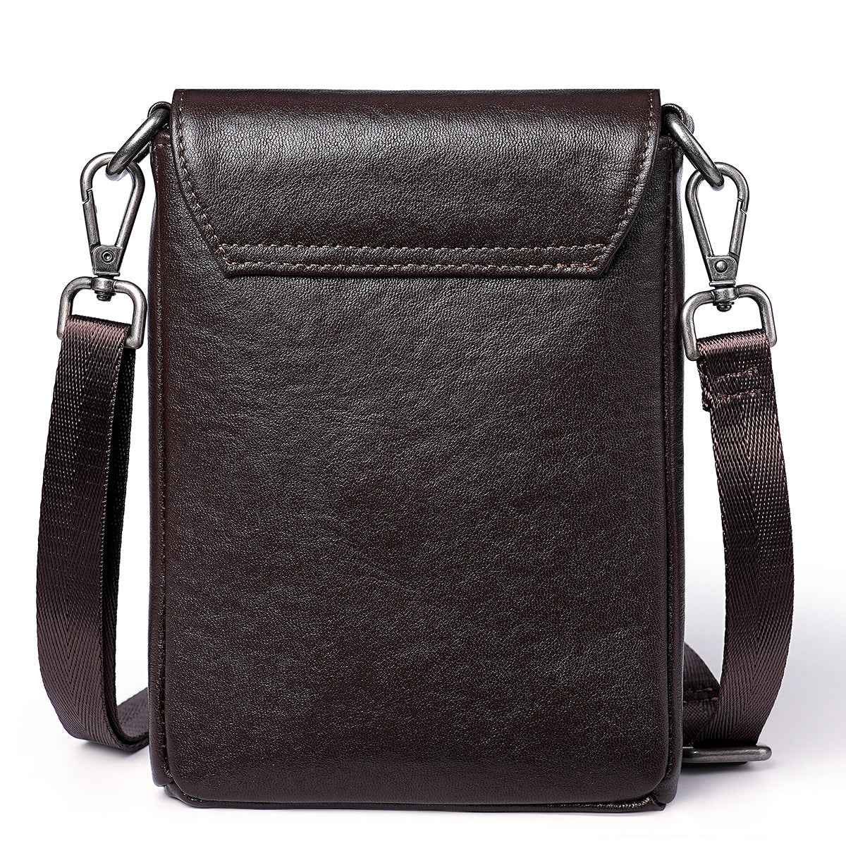 Leather Phone Crossbody Bag – Slim Flip-Cover Pouch for Men & Women