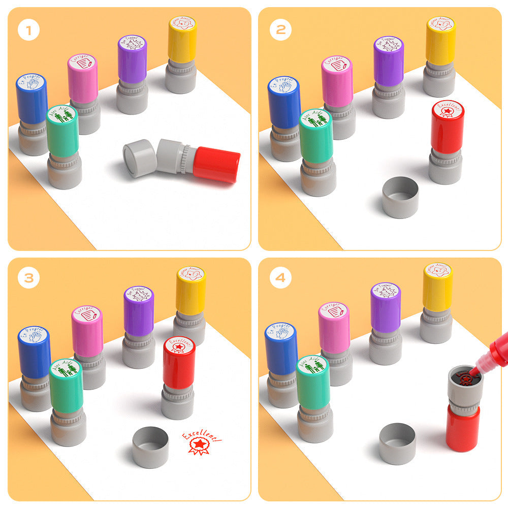 Pack of 6 Sorted Teacher Stamp Teachers Self-Inking Rubber Stamps
