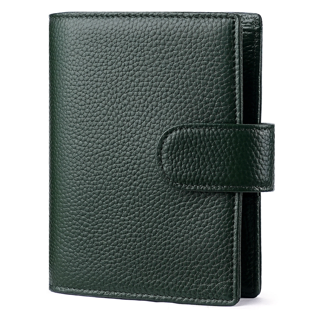 A7 Leather Pocket Notebook Wallet 6-Ring Binder Card,Cash & Coin Slots Green