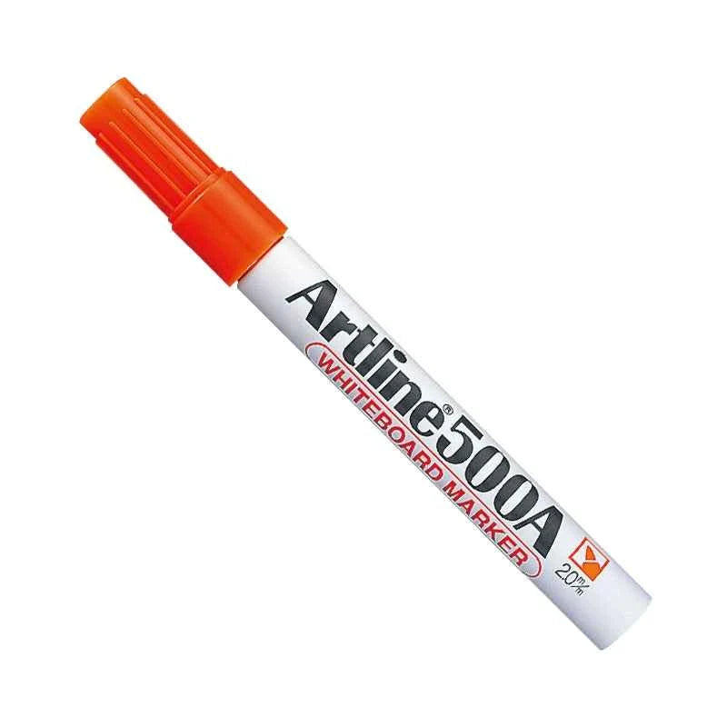 Artline 500A Whiteboard Markers | 2.0mm Bullet Tip | Low Odor 3 Pack 3 Orange