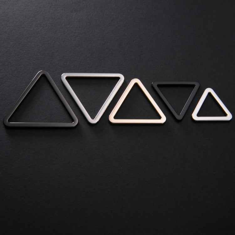 Triangle buckle rings, dark and white metal triangles for belts and bags