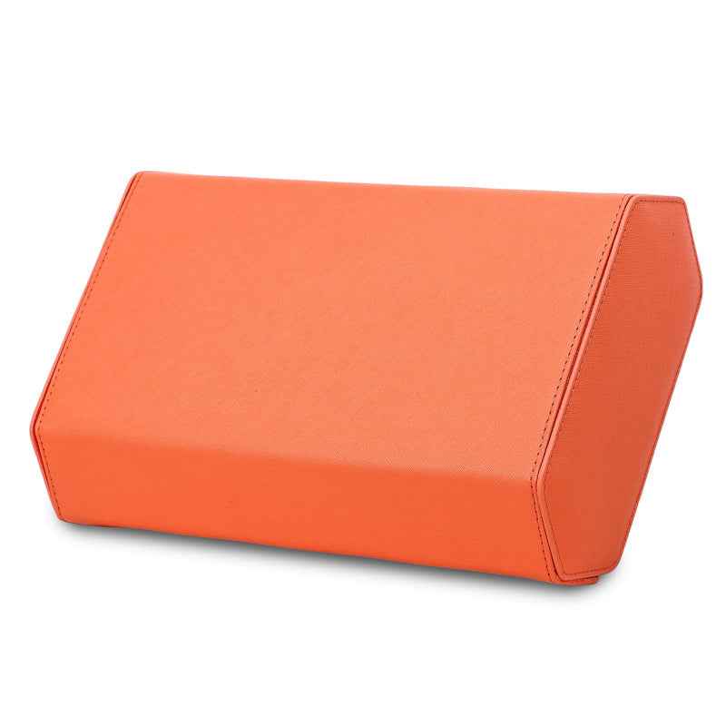 Genuine Leather Hexagon 8-Watches Roll Case Orange