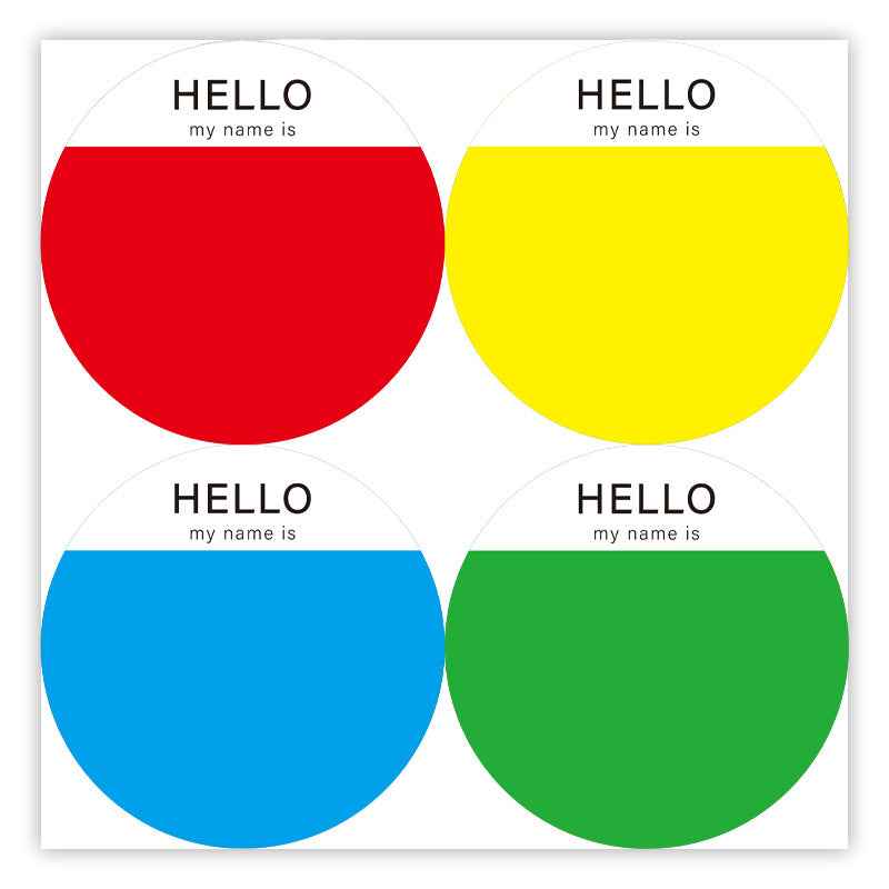 200Pcs Hello Name Tags Hello My Name is Stickers 8cm Round Mixed Color 1