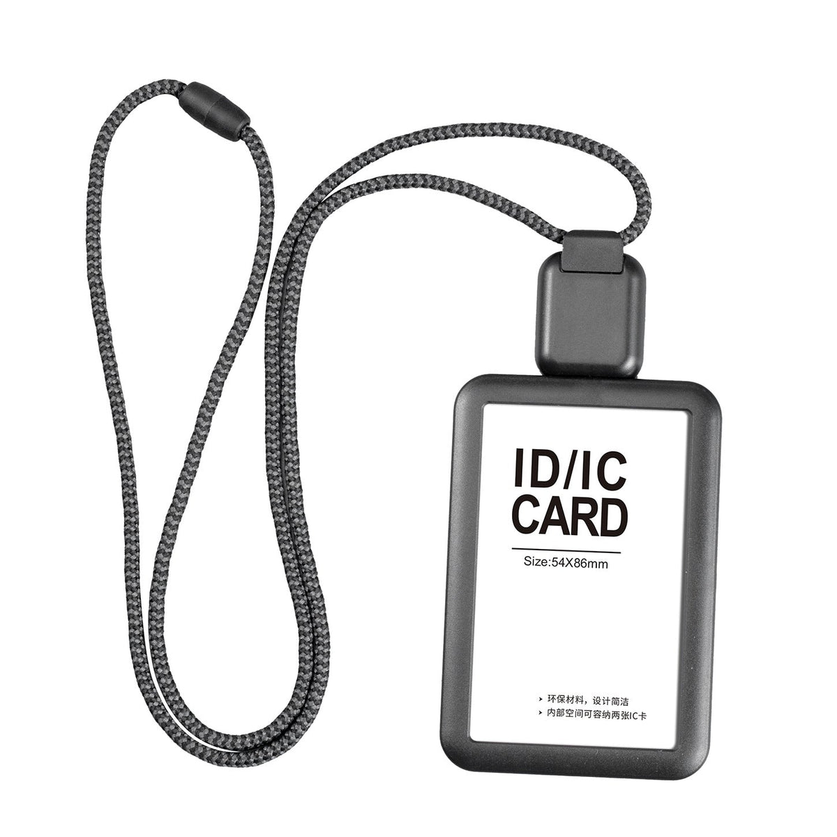 White Badge Holder with Long Retractable Lanyard – 2 Pack | Horizontal & Vertical | Fits 86×54mm Cards Black A