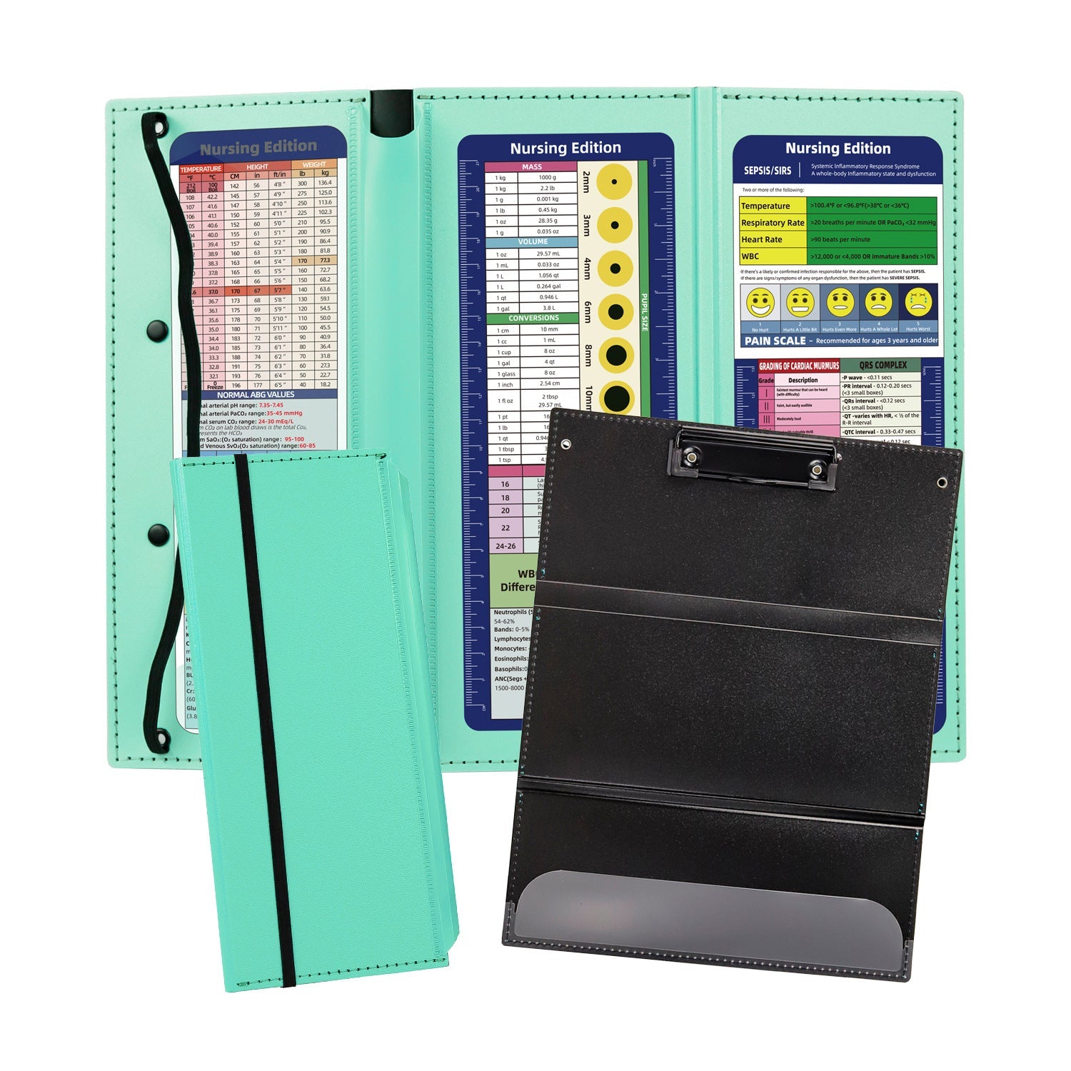 Nursing Foldable Plastic Clipboard 3 Layers with Medical Edition Sheets
