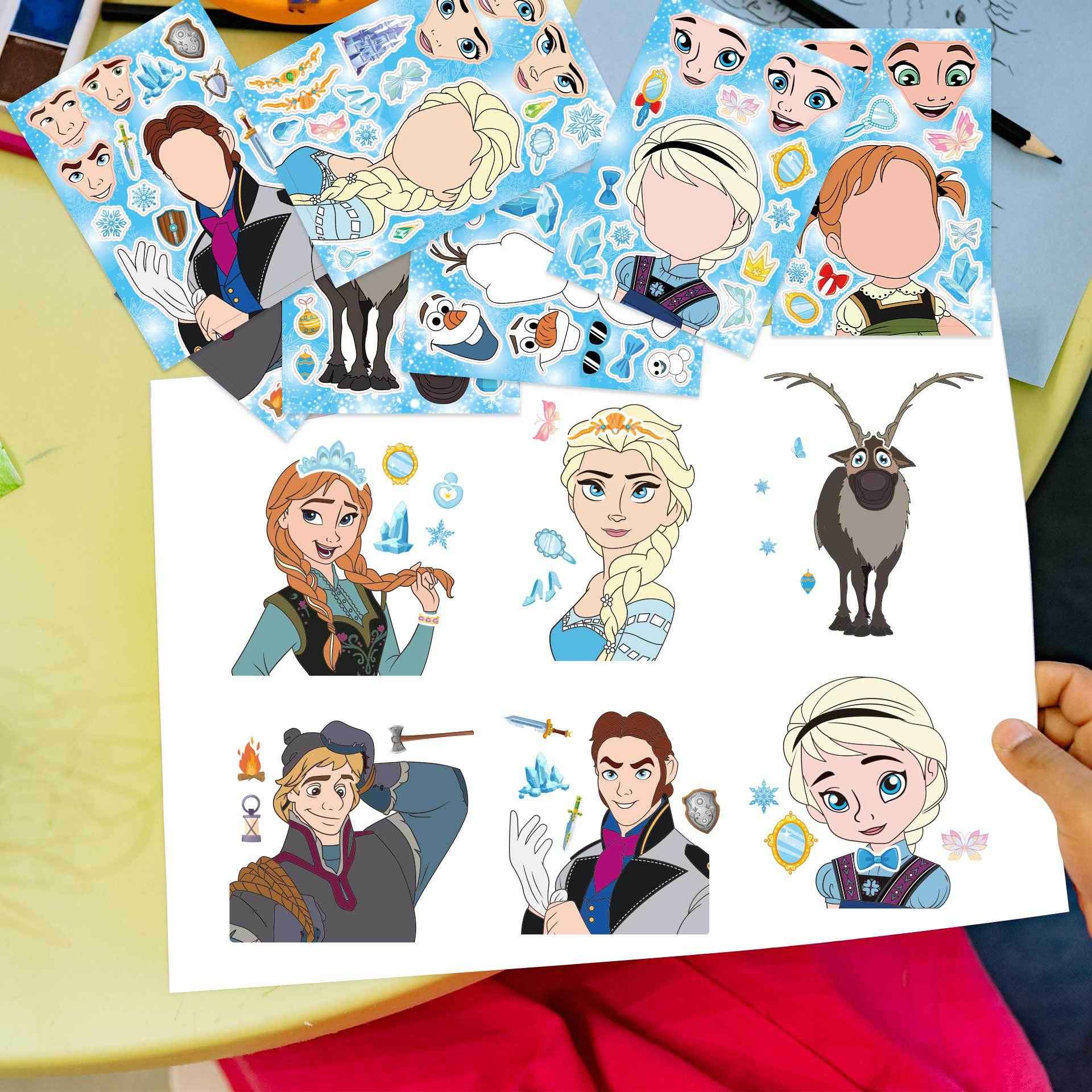 32Pcs Frozen Princess Make a face Stickers for kids