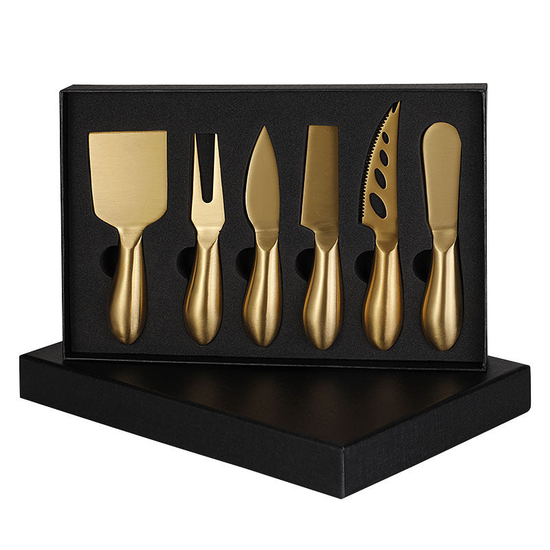 Stainless Steel Cheese Knife Set | 6-Piece Hollow Handle Knife, Fork & Spreader Kit