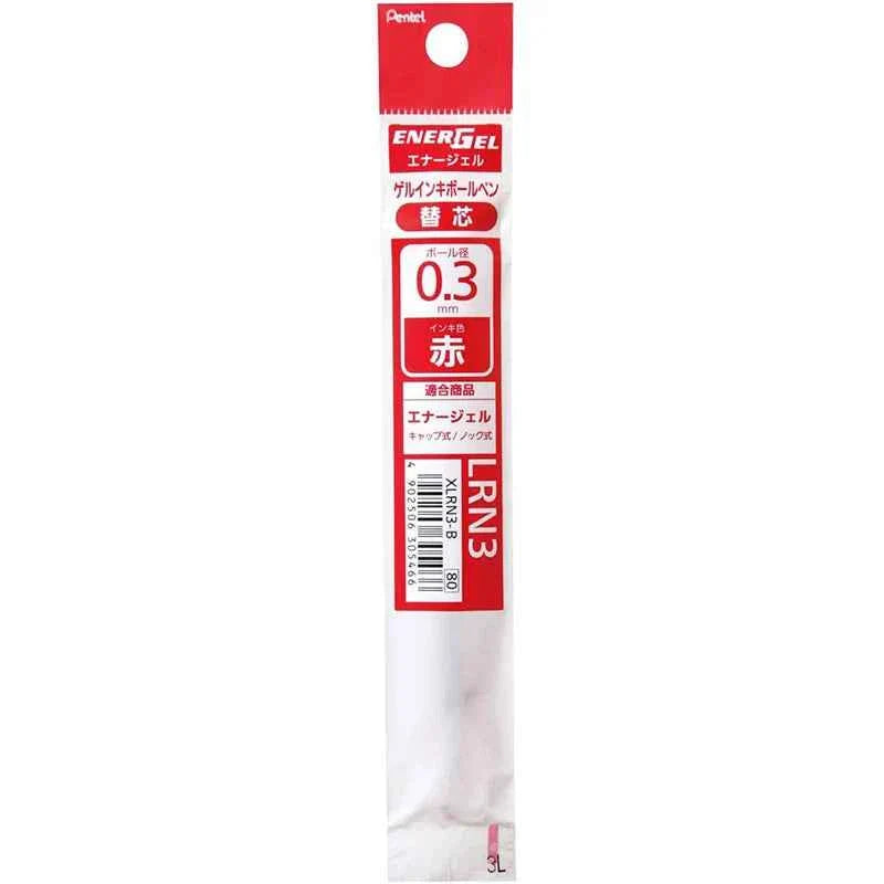 Pentel EnerGel LRN3 Needle-Point Gel Pen Refill - 0.3mm - 5 Pack 5 Red