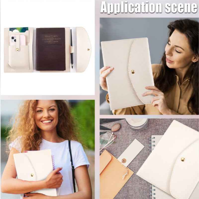 A5 Leather Notebook Cover with Card Slots, Pen Loop