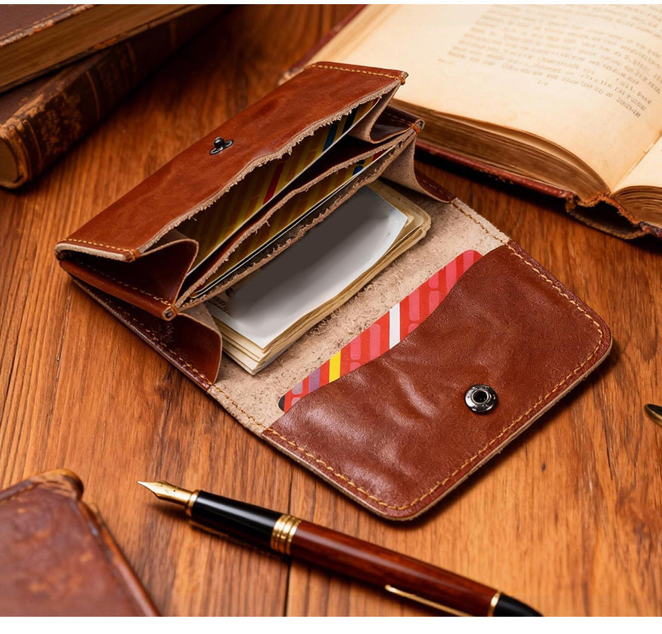 Handcrafted Tanned Leather Credit Card Wallet