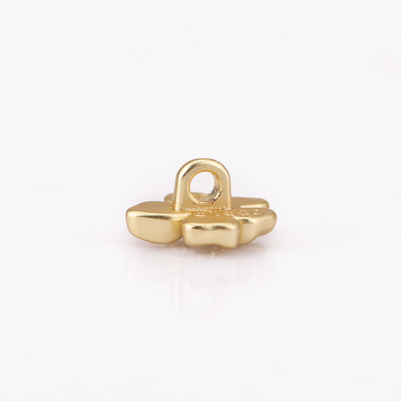 Sand gold crystal flower button back with metal shank loop