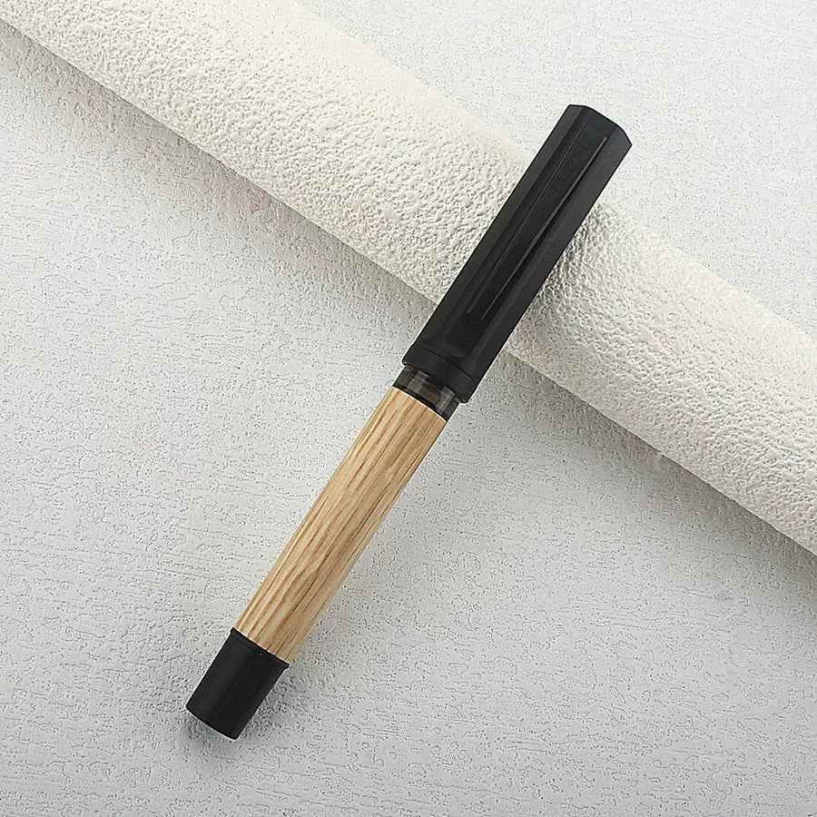 Jinhao 58 Wooden Fountain Pen - Natural Oak Ebony