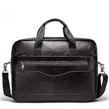 Vintage Leather Messenger Bag for Men MacBook Air 13.3 Inch Laptop Black