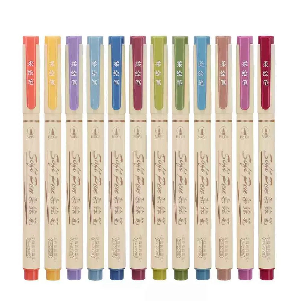 Chotune Arts Sign Brush Pen 12 Assorted Colors for Lettering