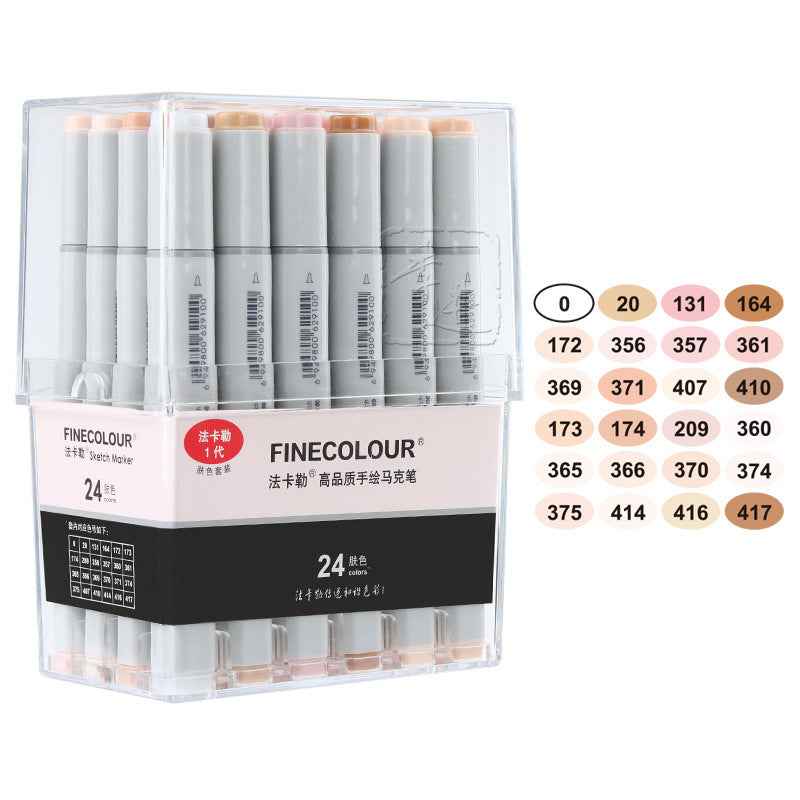 FINECOLOUR EF100 Skin Tone Alcohol Marker Set 12/24/36 Colors 12 Color