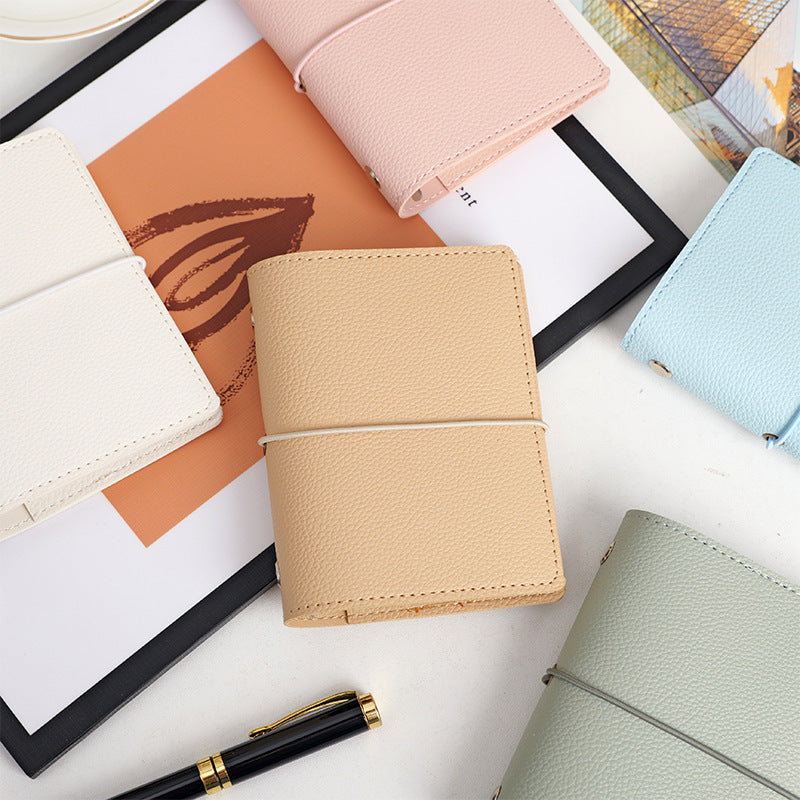 5 Ring Binder Cover A7 MINI Leather Notebooks 8 Color Pack